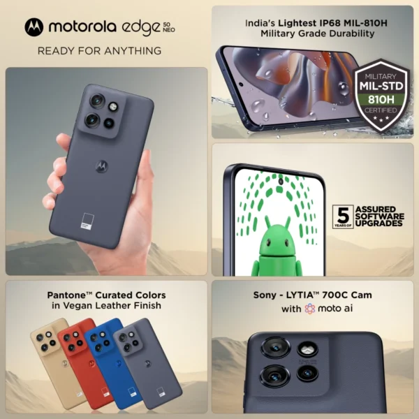 <B>Motorola Edge 50 Neo (PANTONE Grisaille, 256 GB)  (8 GB RAM) </B> <b style="color: red;"> (OPEN BOX) JAYNAGAR </b>