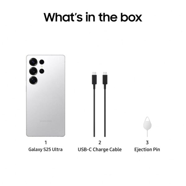 <B> Samsung Galaxy S25 Ultra 5G (Titanium Whitesilver, 512 GB)  (12 GB RAM) </B> <b style="color: red;"> (OPEN BOX) JAYNAGAR </b>