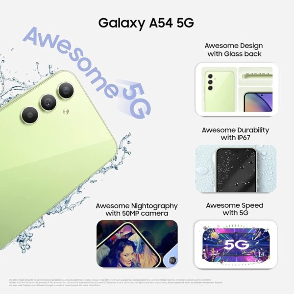 <B>Samsung Galaxy A54 5G (Awesome Graphite, 256 GB)  (8 GB RAM) </B> <b style="color: red;"> (MINT) JAYNAGAR </b>