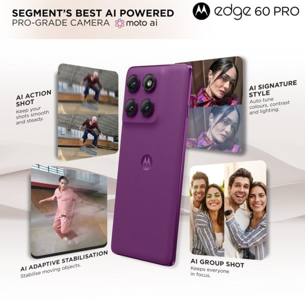 <B> MOTOROLA Edge 60 Pro (Pantone Sparkling Grape, 256 GB)  (8 GB RAM) </B> <b style="color: red;"> (SEALED PACKED) JAYNAGAR </b>
