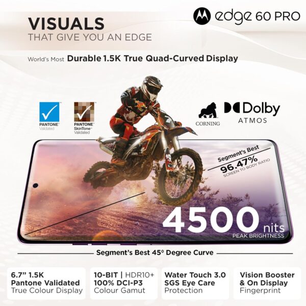 <B> MOTOROLA Edge 60 Pro (Pantone Sparkling Grape, 256 GB)  (8 GB RAM) </B> <b style="color: red;"> (SEALED PACKED) JAYNAGAR </b>