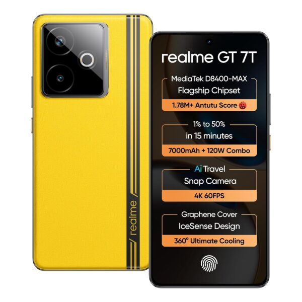 <B>realme Gt 7T (Racing Yellow, 256 GB)  (8 GB RAM)  </B> <b style="color: red;"> (OPEN BOX) JAYNAGAR </b>