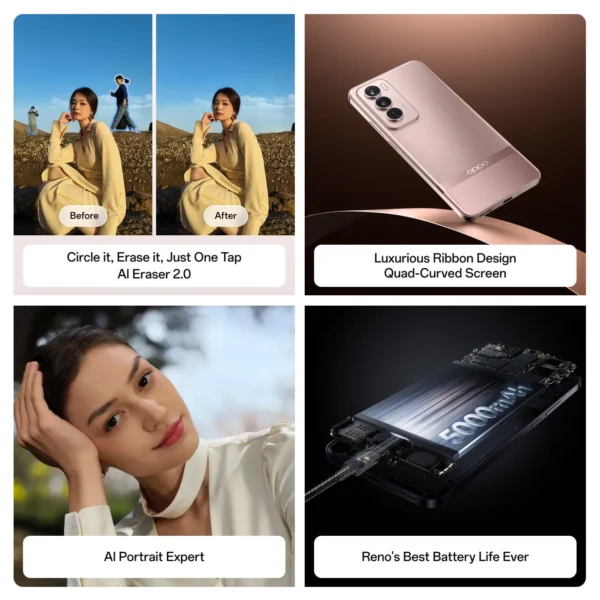 <B>OPPO Reno 12 Pro 5G (Sunset Gold, 256 GB)  (12 GB RAM) </B> <b style="color: red;"> (SEALED PACKED) JAYNAGAR </b>
