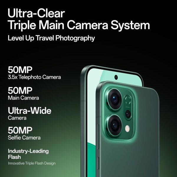 <B>OPPO Reno14 5G (Forest Green, 256 GB)  (8 GB RAM) </B> <b style="color: red;"> (OPEN BOX) JAYNAGAR </b><b style="color: #01569c;"> ☎️9734111121</b>